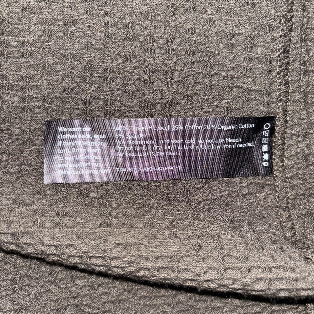 Eileen Fisher Cotton Blend Lightweight Textured Olive Open Jacket Sz Medium - Picture 4 of 12